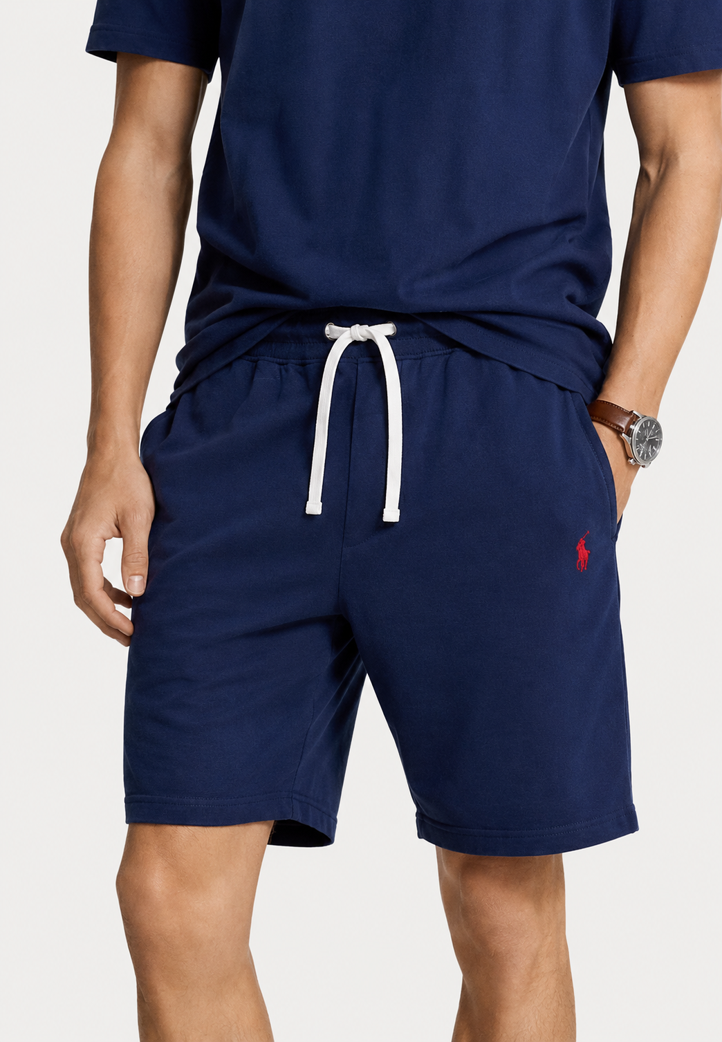 POLO RALPH LAUREN T-SHIRT & SHORT CO-ORD SET CUSTOM SLIM FIT | NAVY