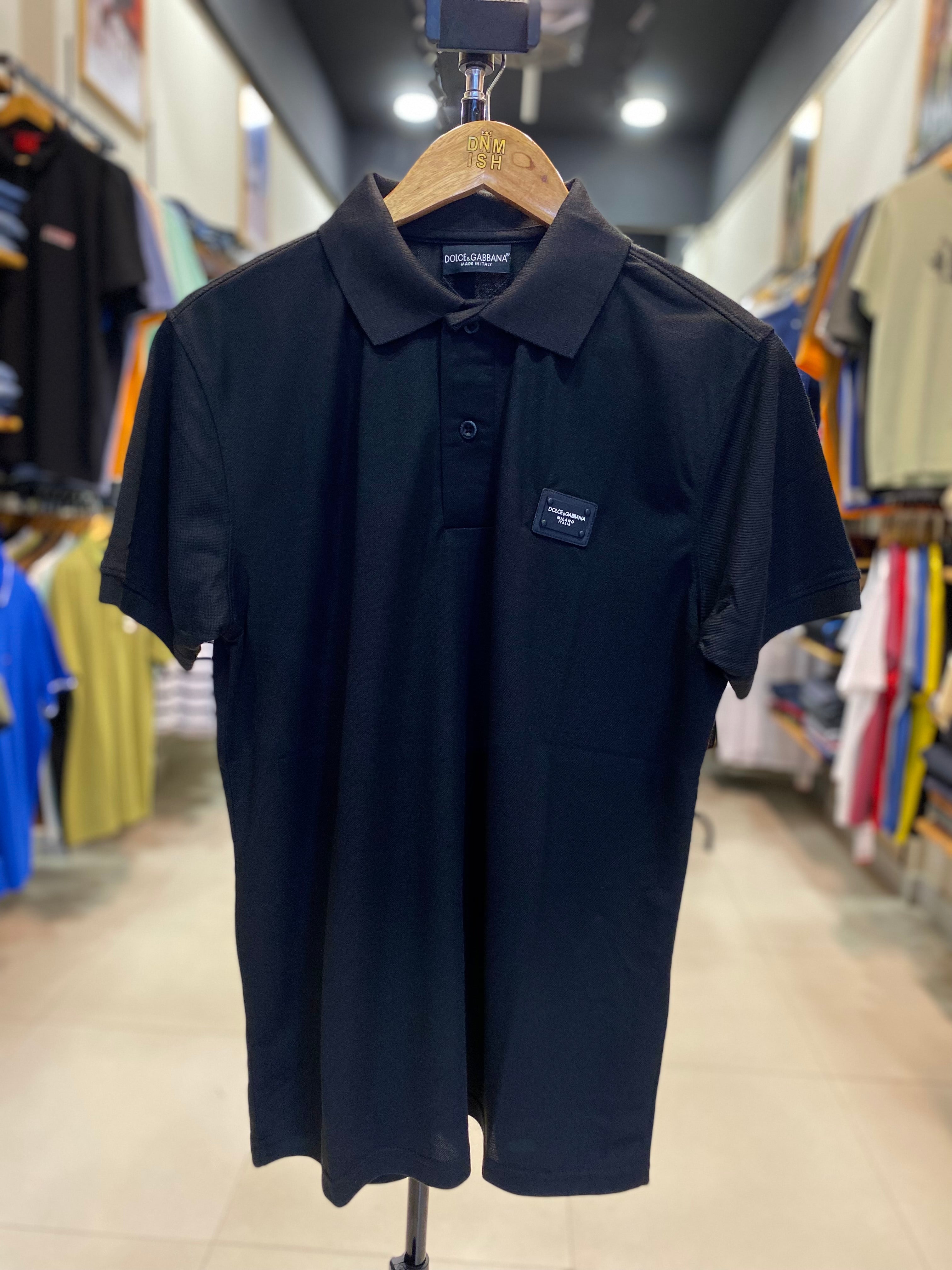DOLCE & GABBANA MEN SLIM FIT CLASSIC POLO SHIRT | BLACK