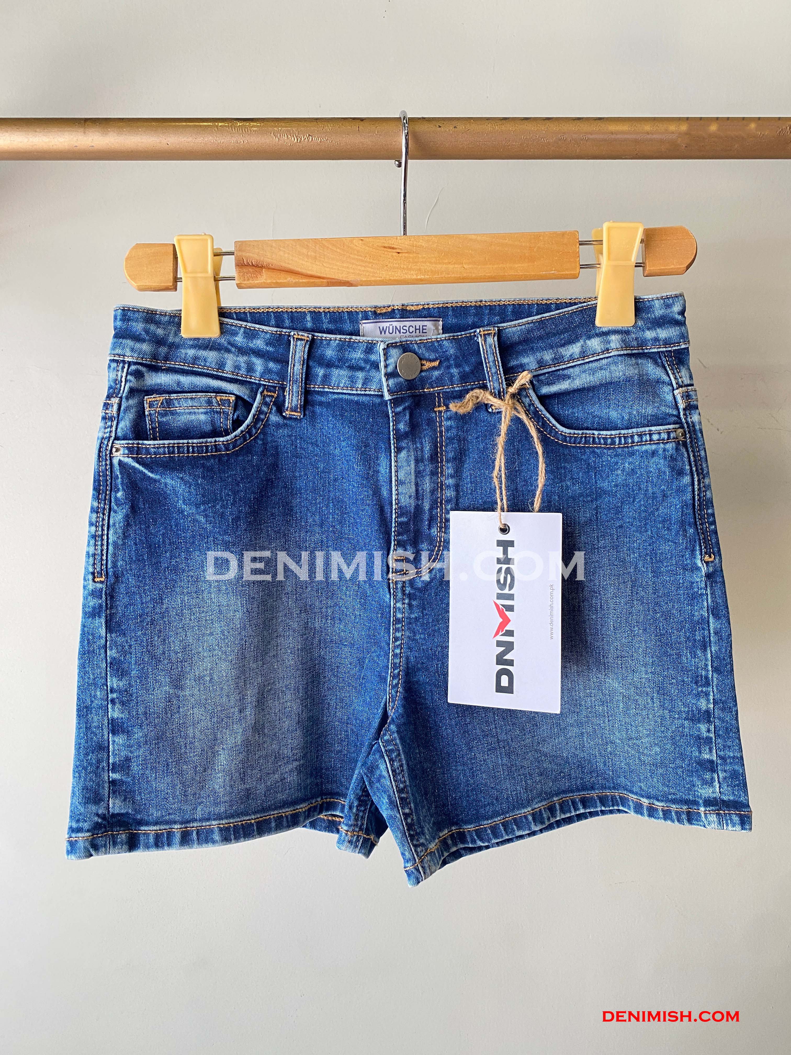 Denium blue Wunsche Shorts for Women – Effortless Summer Style