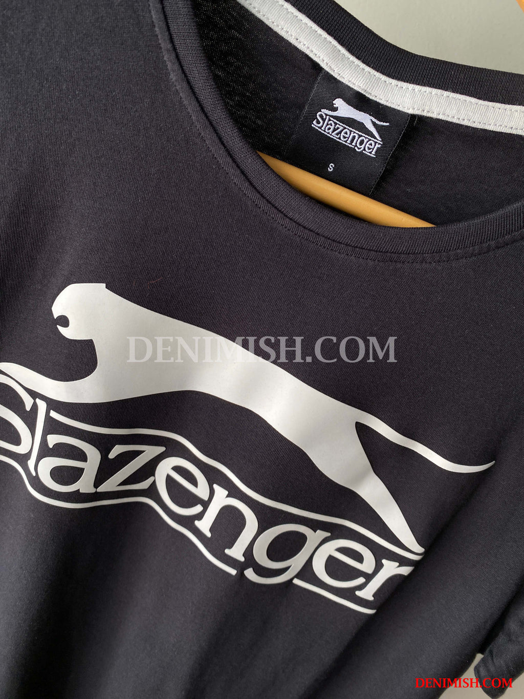 SLAZENGER LOGO PLAIN T-SHIRT | BLACK