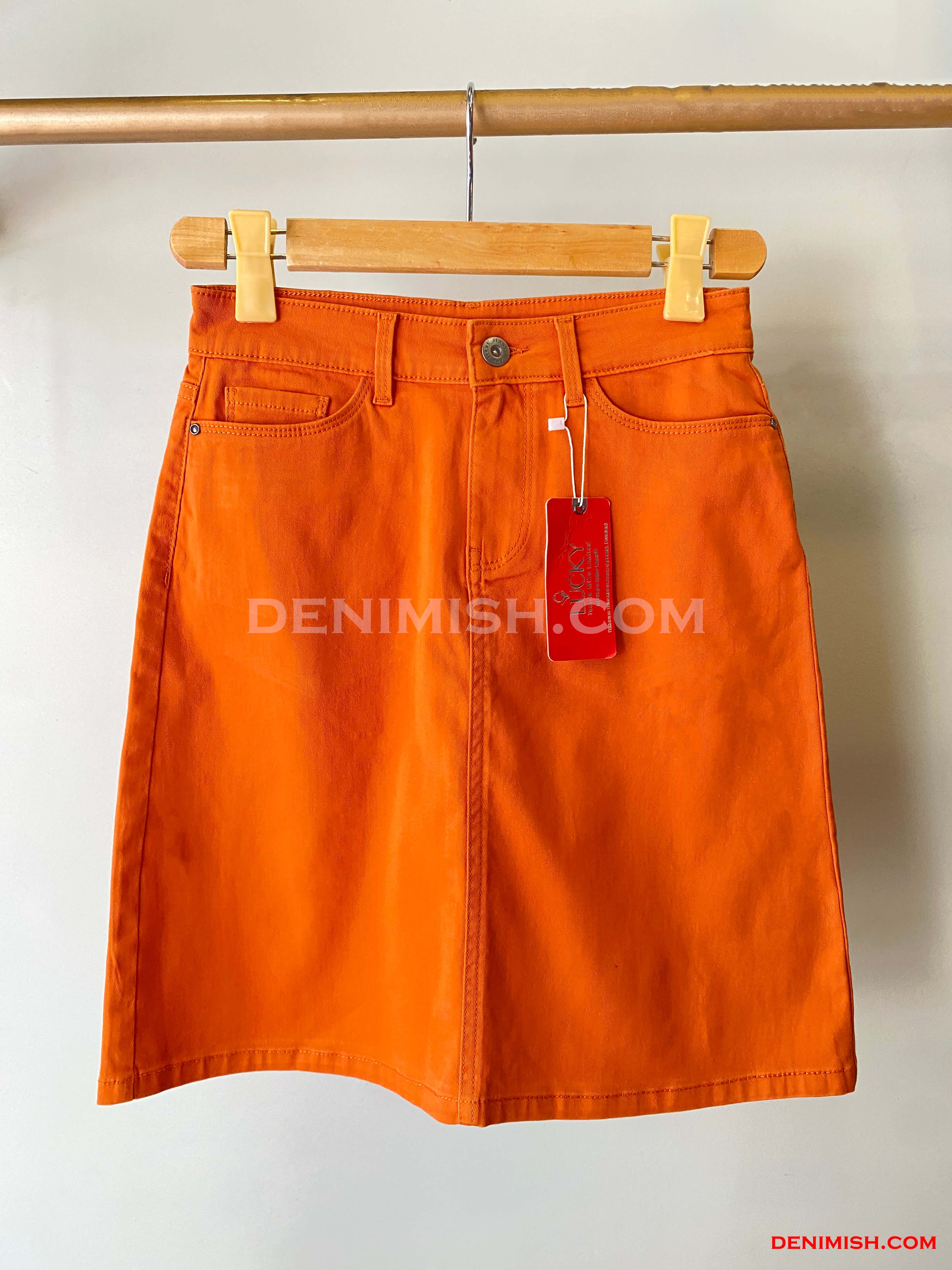 Premium Orange Wunsche Skirt for Women – Effortless Summer Style