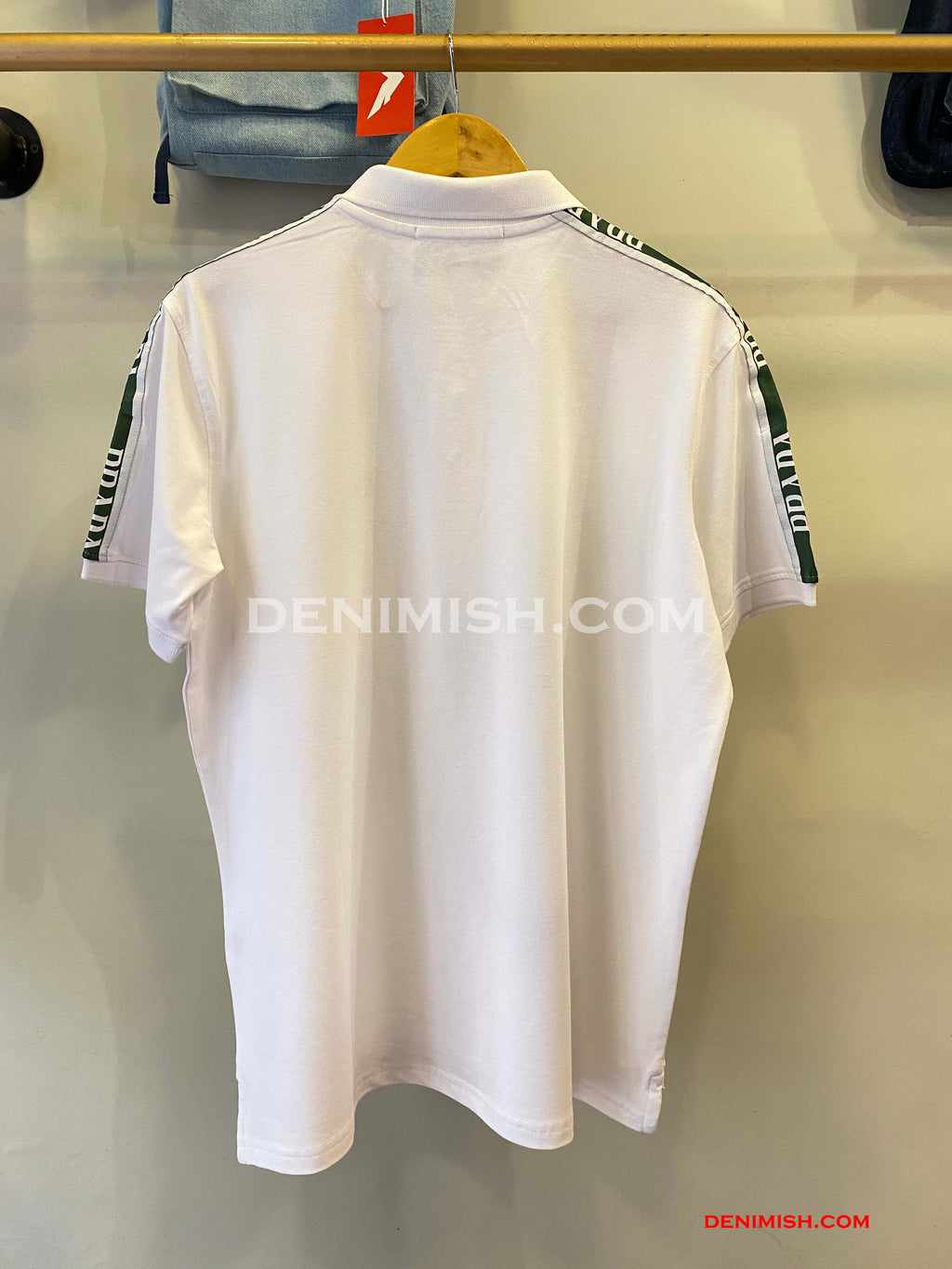 PRADA PIQUE MEN'S PLAIN TRIANGLE LOGO POLO | WHITE