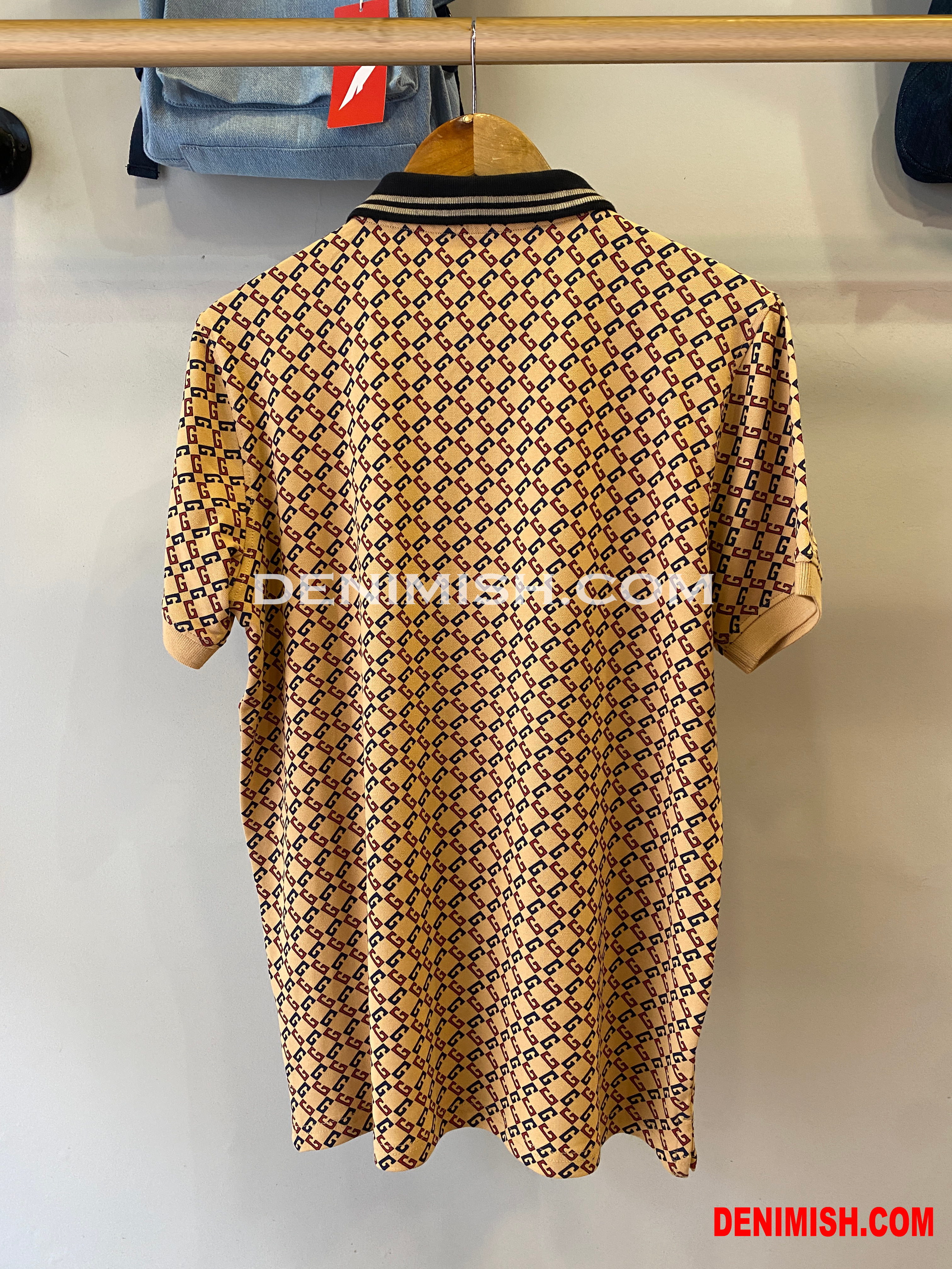 GUCCI PREMIUM LIGHT BROWN CLASSIC FIT POLO SHIRT