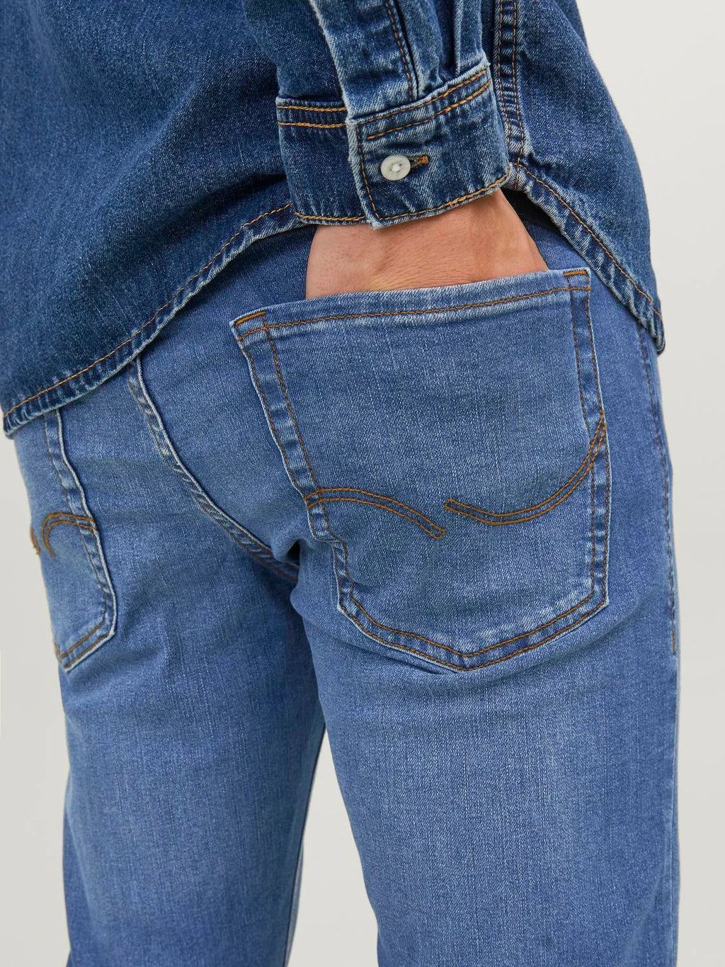 JACK & JONES. JJIGLENN JJORIGINAL SLIM FIT JEANS | BLUE