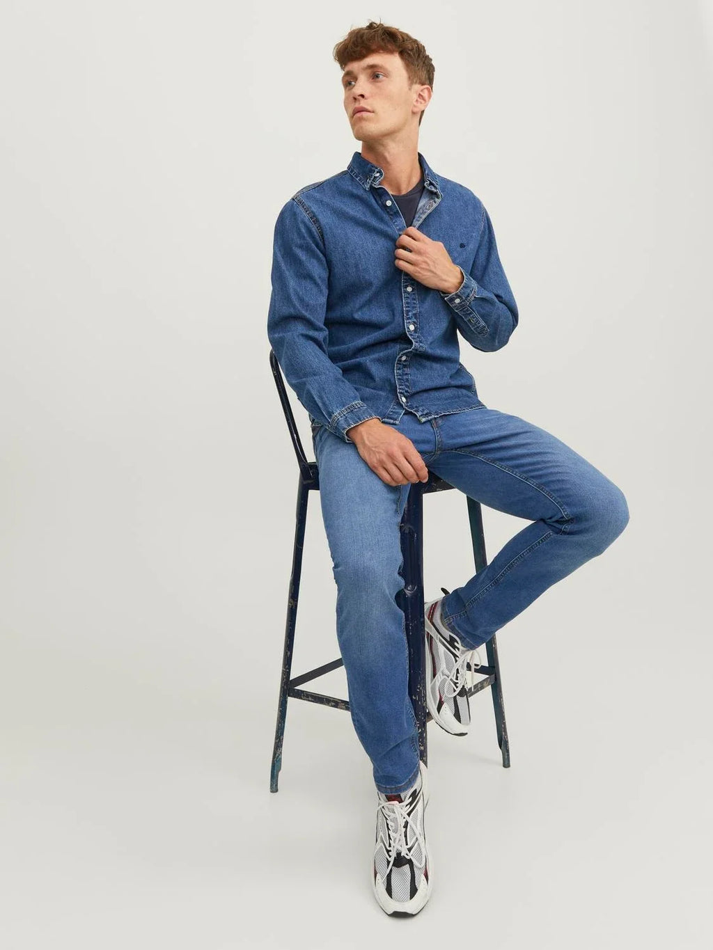 JACK & JONES. JJIGLENN JJORIGINAL SLIM FIT JEANS | BLUE