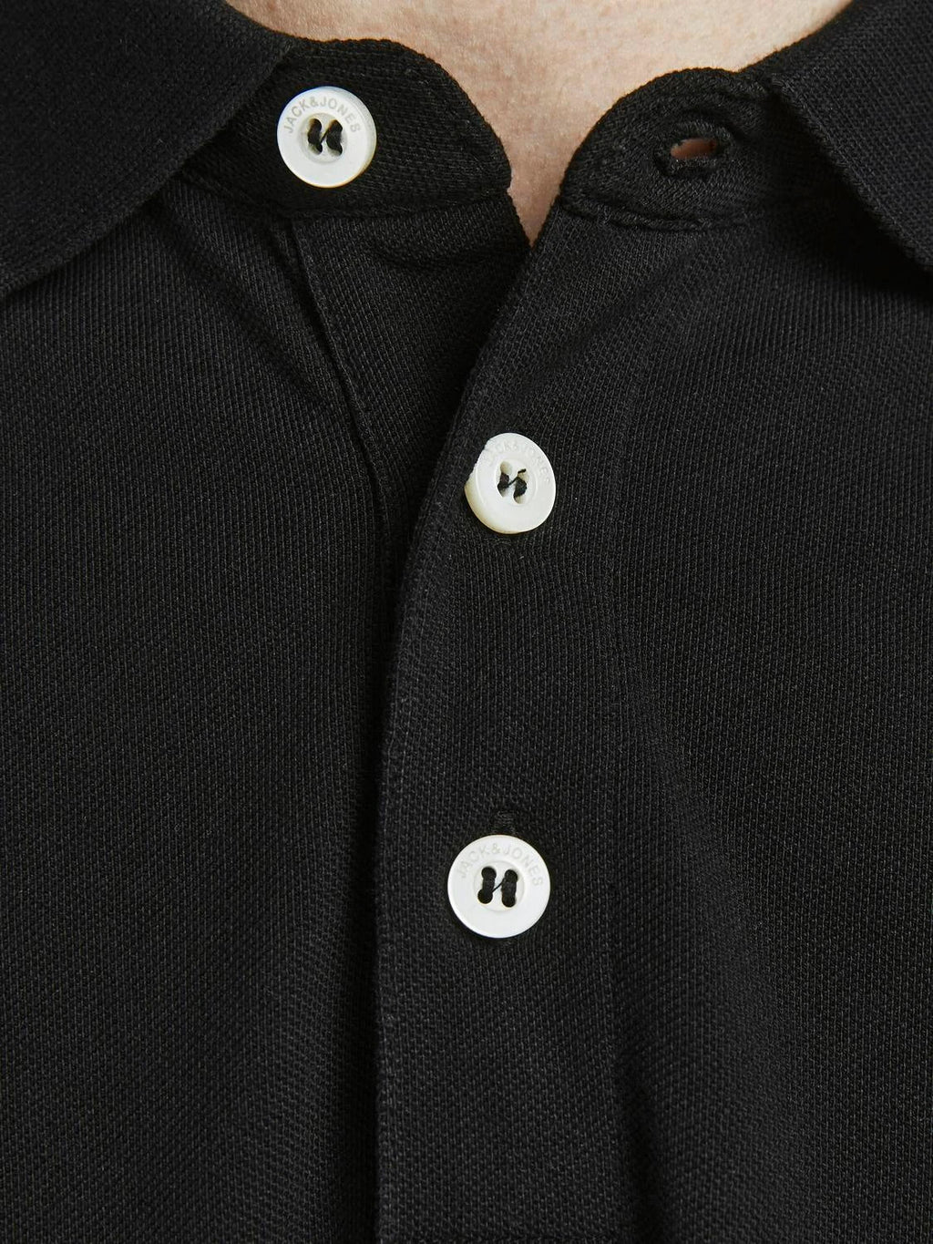 JACK & JONES PLAIN POLO SHIRT | BLACK