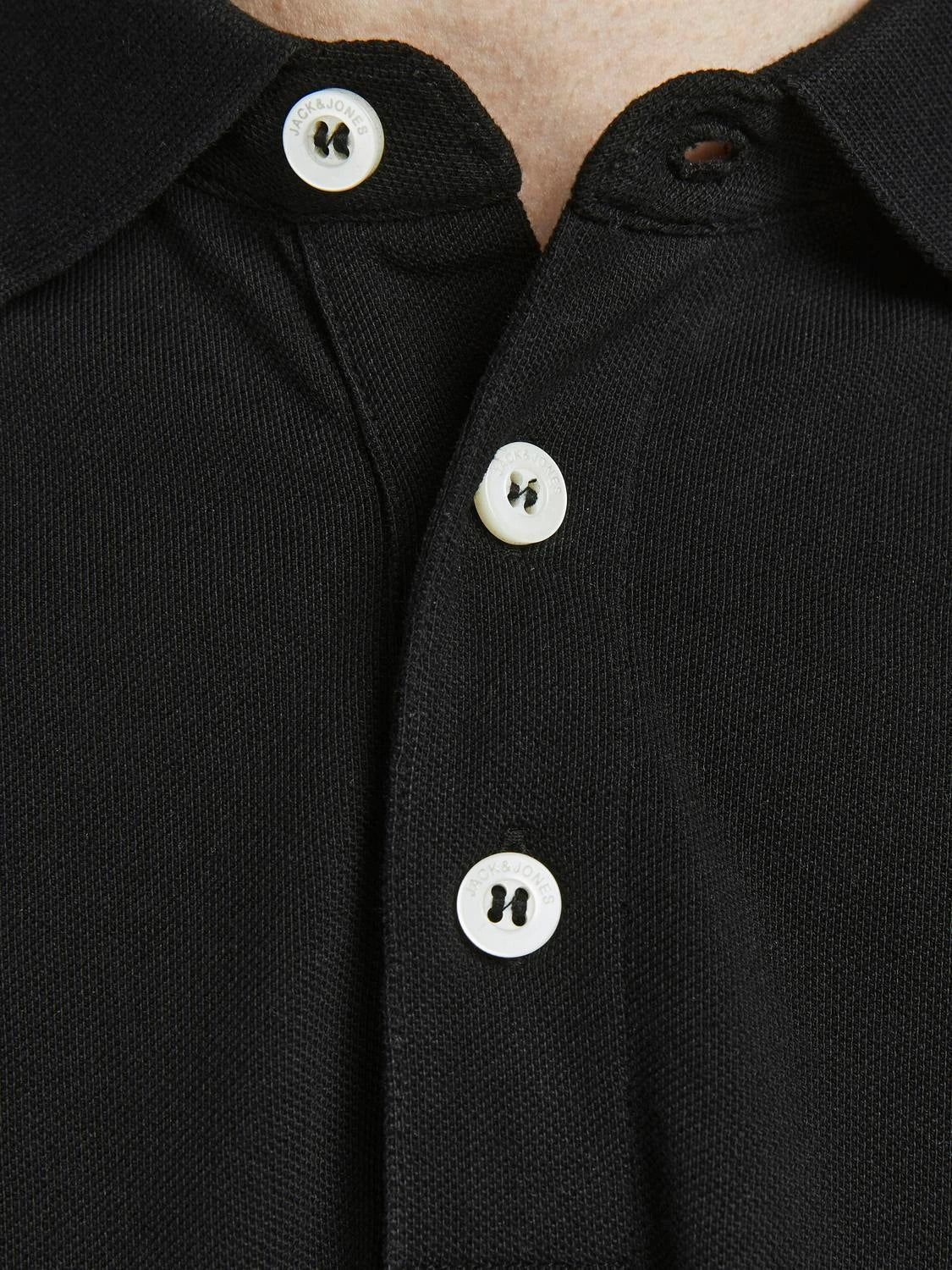JACK & JONES PLAIN POLO SHIRT | BLACK