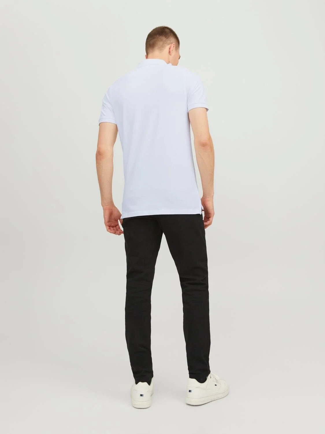 JACK & JONE MEN'S JJEBASIC POLO SS NOOS SHIRT | WHITE