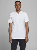 MEN'S POLO SHIRT JACK & JONES SLIM FIT SHORT SLEEVE EMBROIDERY LOGO | WHITE