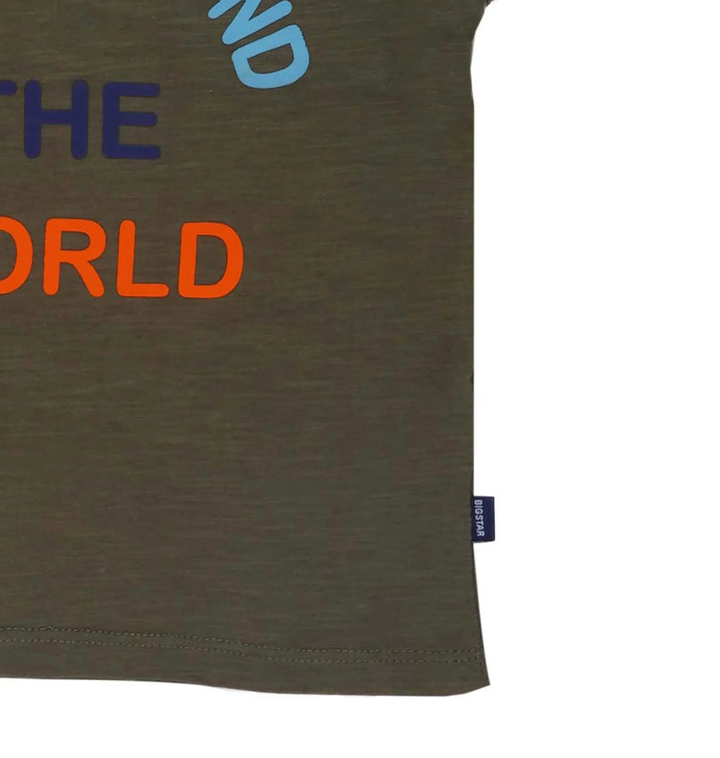  BIG STAR green TATW logo T-shirt for kids – stylish, trendy, and comfy.