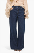 MANGO MID WAIST LOOSE FIT JEANS FOR WOMEN | BLUE