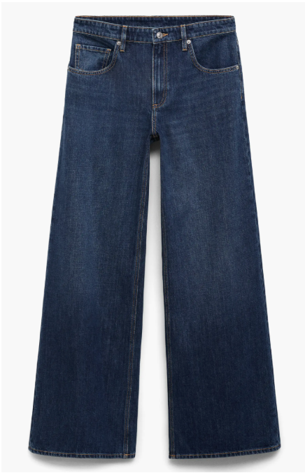 MANGO MID WAIST LOOSE FIT JEANS FOR WOMEN | BLUE