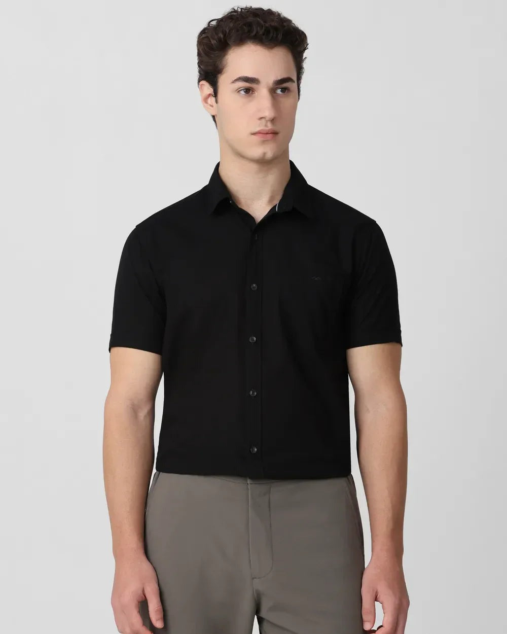 CELIO MASANTAL CASUAL HALF SLEEZES  SHIRT FOR MEN – BLACK