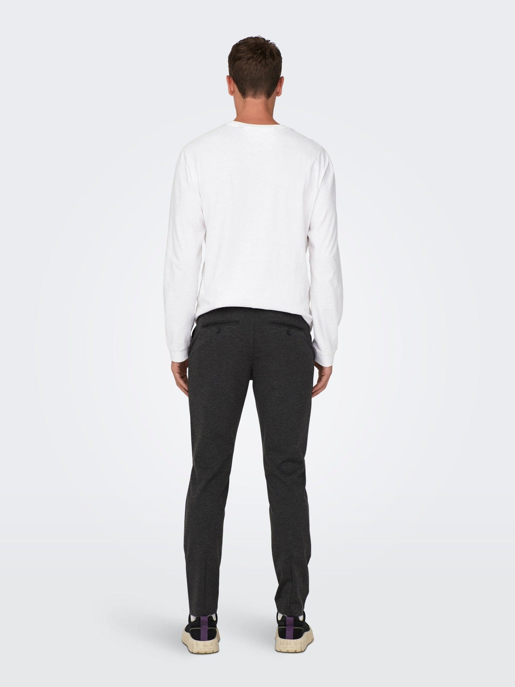 ONLY & SONS SLIM TAPERED FIT PANT | DARK GREY / GREY