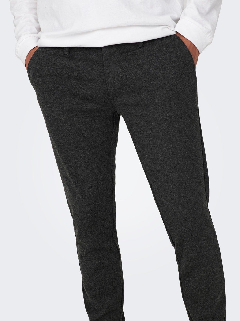 ONLY & SONS SLIM TAPERED FIT PANT | DARK GREY / GREY