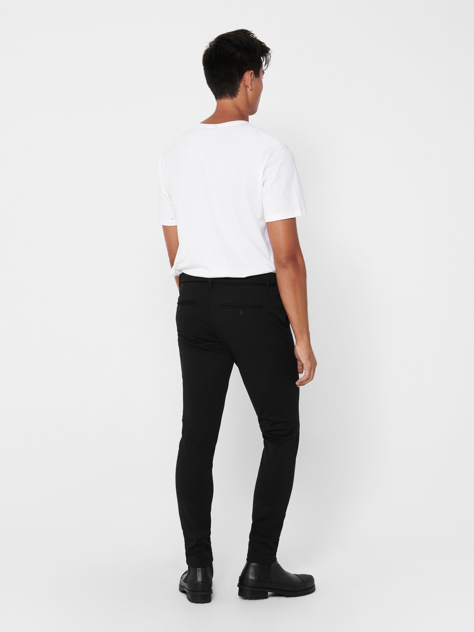 ONLY & SONS ONSMARK SLIM FIT CHINO TROUSER | BLACK