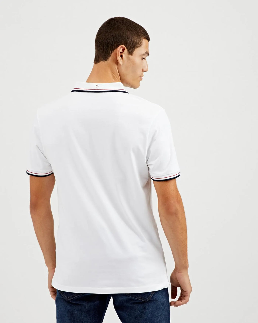 Ben Sherman Supima white polo shirt with a classic design.