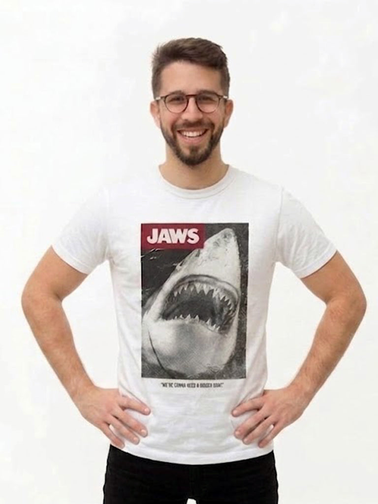 JAWS MEN’S PRINTED LOGO T-SHIRT | WHITE (SALE)