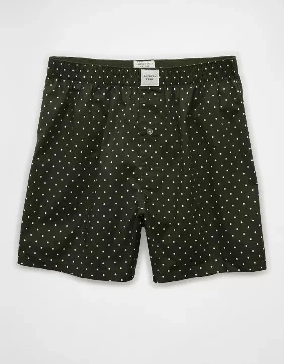 AMERICAN EAGLE dark green polka dot boxer shorts for men