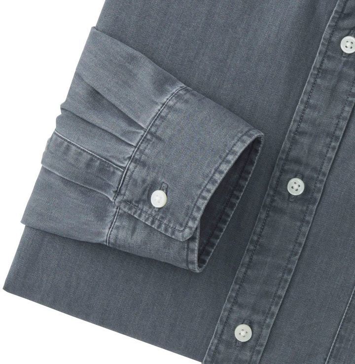 UNIQLO INDIGO DENIM PREMIUM FULL SLEEVE CASUAL SHIRT | GREY