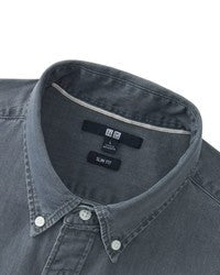 UNIQLO INDIGO DENIM PREMIUM FULL SLEEVE CASUAL SHIRT | GREY