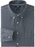 UNIQLO INDIGO DENIM PREMIUM FULL SLEEVE CASUAL SHIRT | GREY