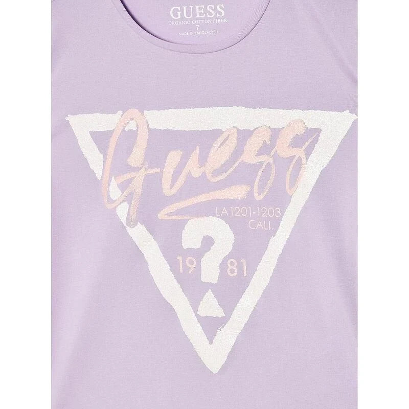 Guess Kids T-Shirt in New Light Lilac – Stylish, soft cotton tee for boys & girls. Comfortable fit, perfect for daily wear. Shop premium kids' t-shirts now!