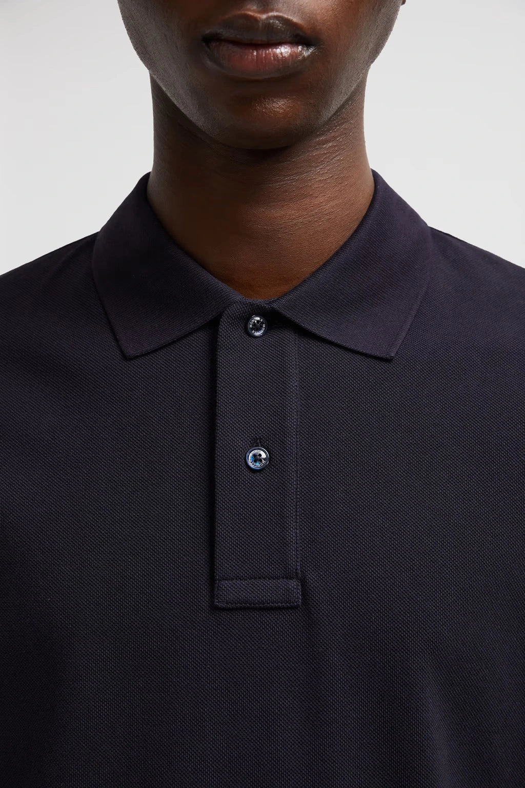 MONCLER Tricolor Polo Shirt - Navy, premium cotton men's polo shirt
