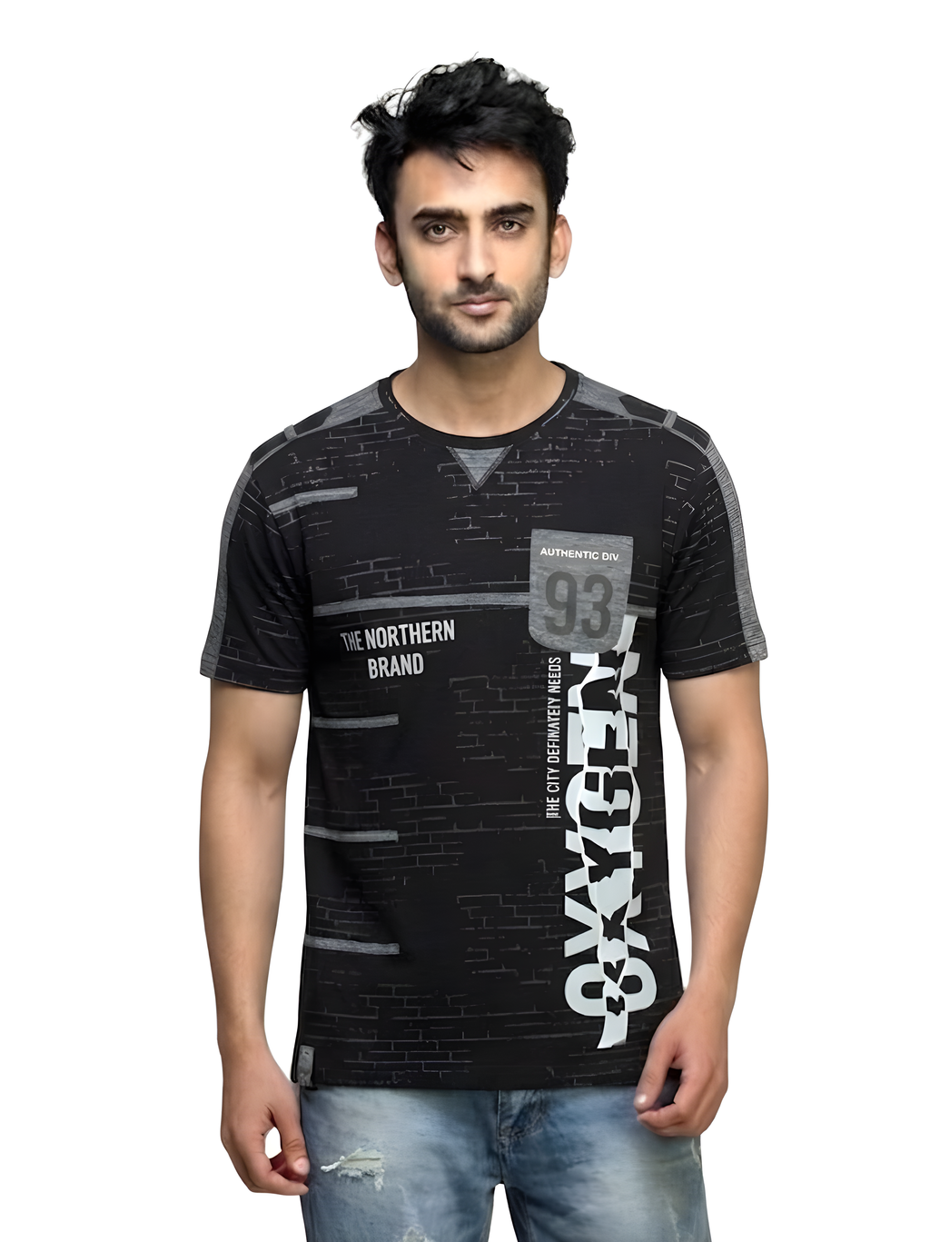 OXYGEN ACTIVE WEAR PREMIUM PRINTED T-SHIRT | BLACK